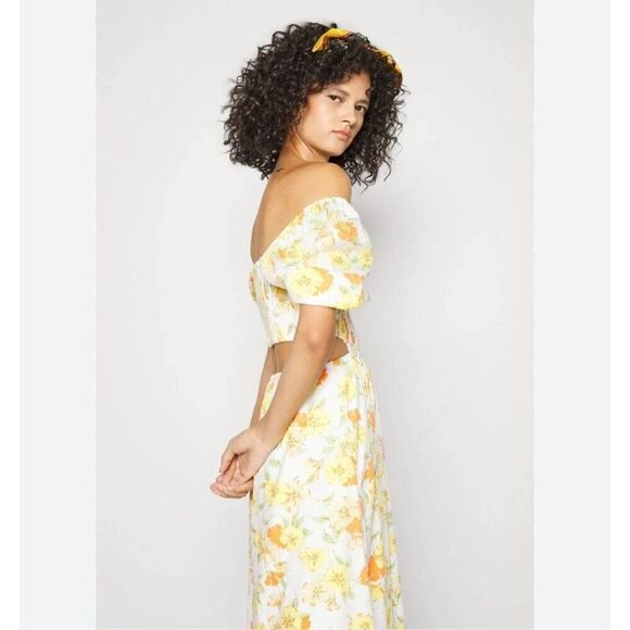 Faithfull the brand dress women’s size 4 Loucetta white yellow orange floral new - Picture 6 of 14